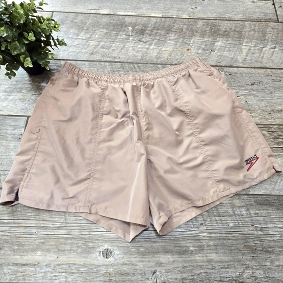 Speedo Tan Vintage Swim Trunks, Size X-Large - Picture 1 of 10